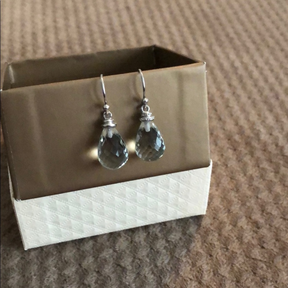 Sterling silver, Prasiolite earrings - Picture 2 of 3